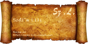 Szám Lili névjegykártya